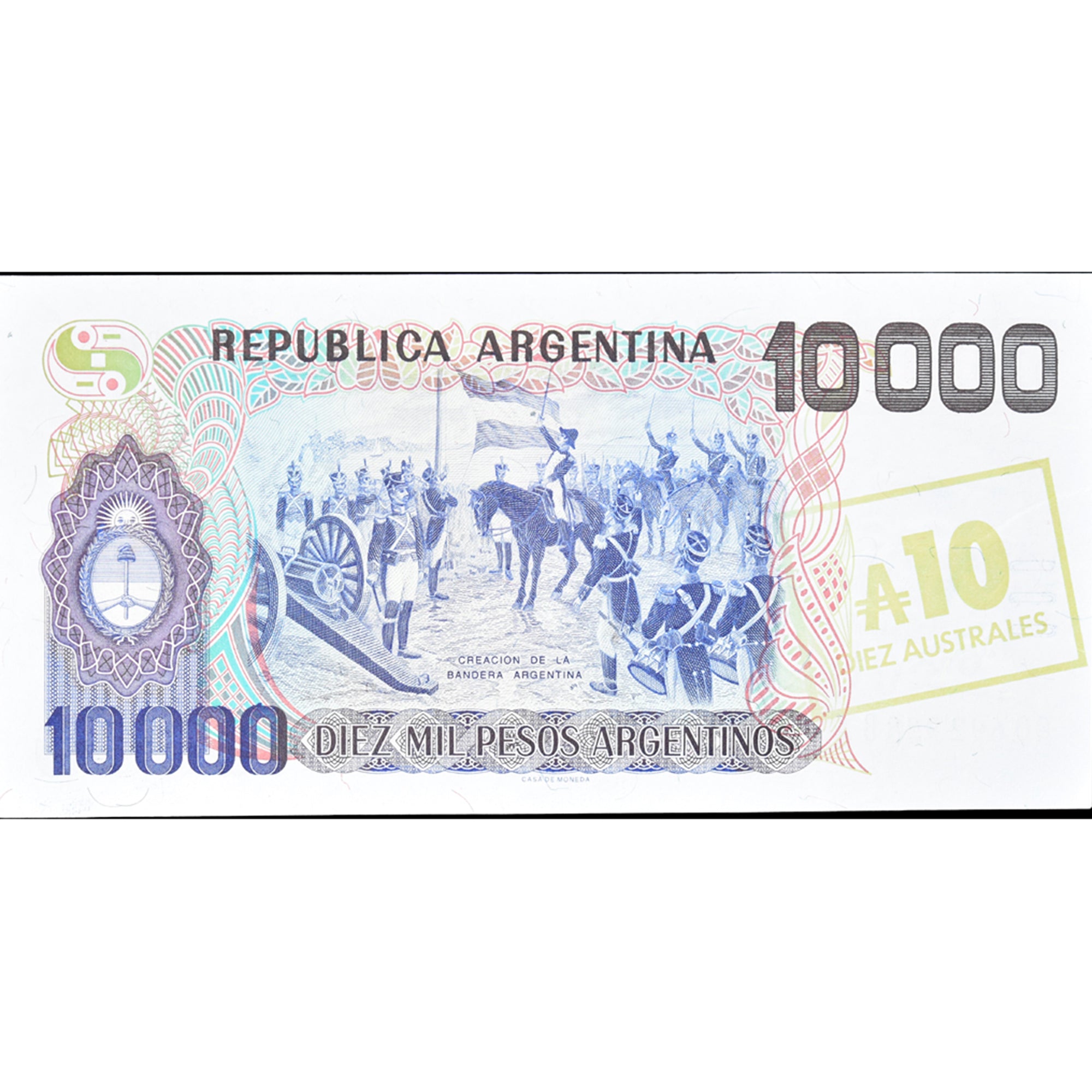 Geldschein, Argentinien, 10 Australes, KM:322c, UNZ