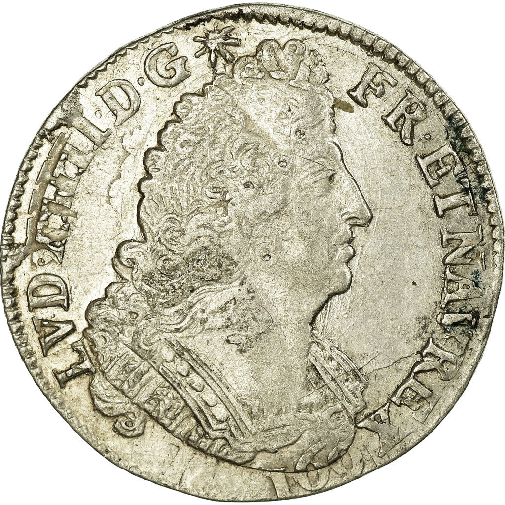 Francia, Louis XIV, 1/4 Ecu, 1/4 Écu aux palmes, 1693, Rouen, Argento, BB