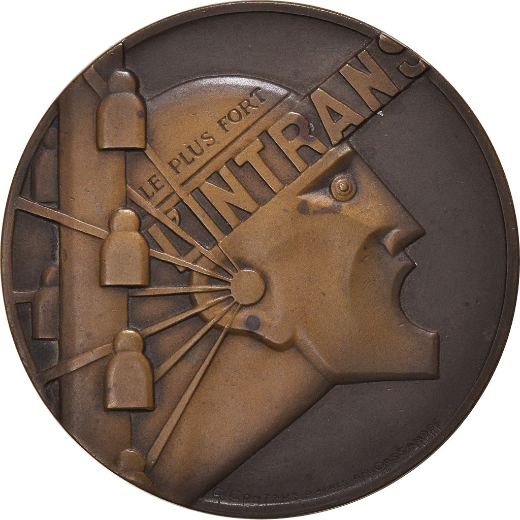 France, Medal, Journal L'Intransigeant, Cassandre, Art deco, MS(63), Bronze