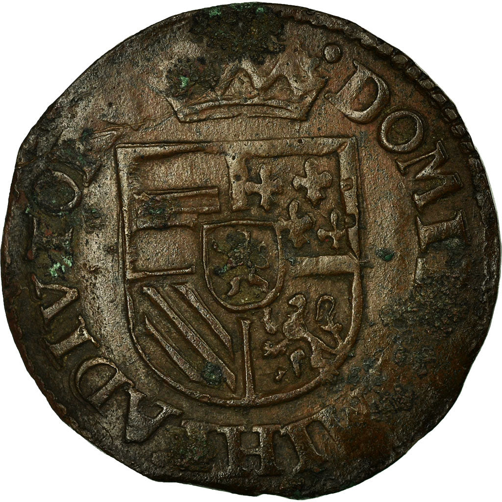 Coin, Belgium, Gigot, 1587, Anvers, AU(55-58), Copper