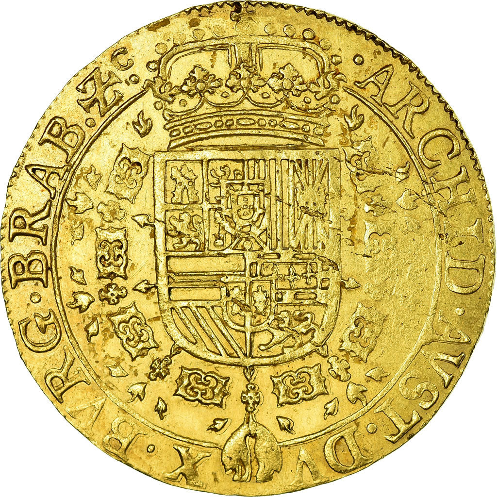 Coin, Spanish Netherlands, BRABANT, 2 Souverain D'or, 1636, Brussels, MS(60-62)