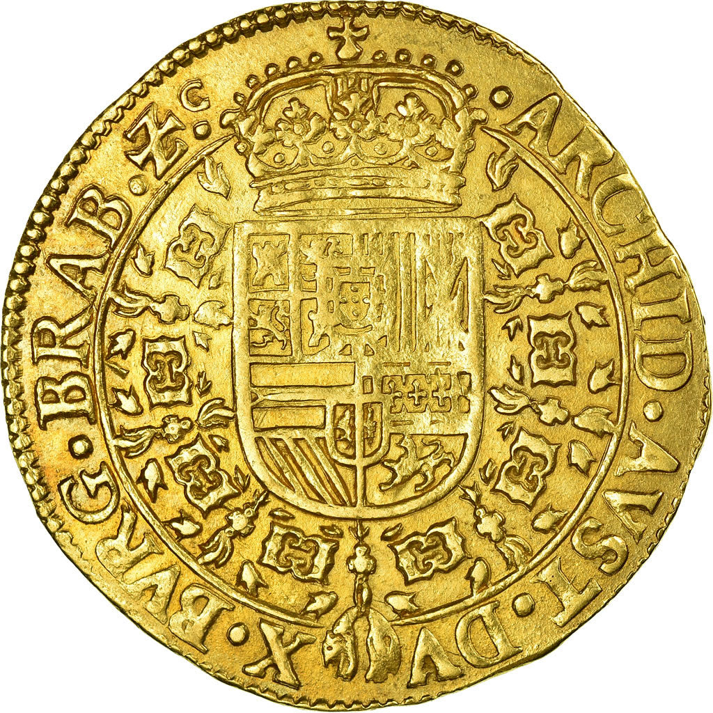 Coin, Spanish Netherlands, BRABANT, 2 Souverain D'or, 1644, Antwerp, AU(55-58)
