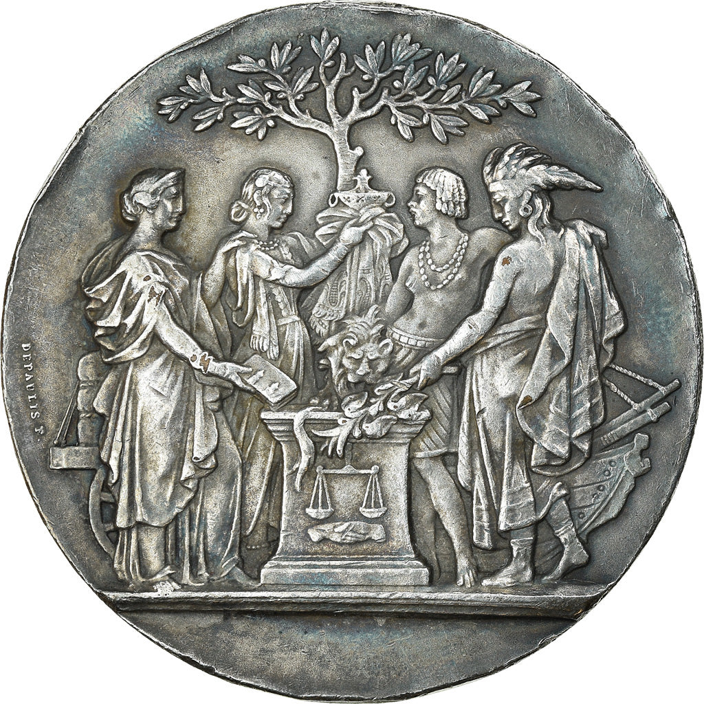 France, Medal, Banque Française pour le Brésil, Depaulis, AU(55-58), Silvered