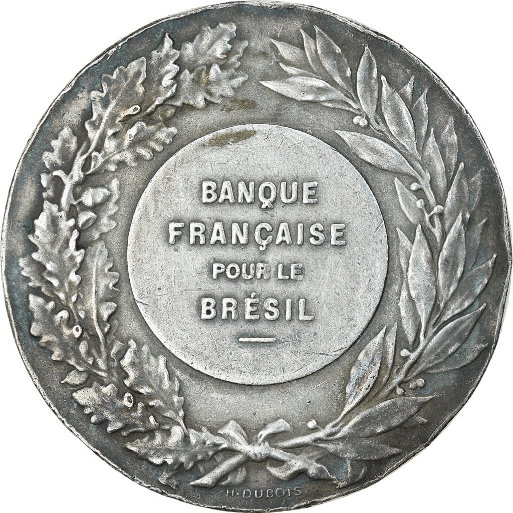 France, Medal, Banque Française pour le Brésil, Depaulis, AU(55-58), Silvered