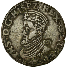 Coin, France, Liard, 1584, Arras, EF(40-45), Copper, Boudeau:1983