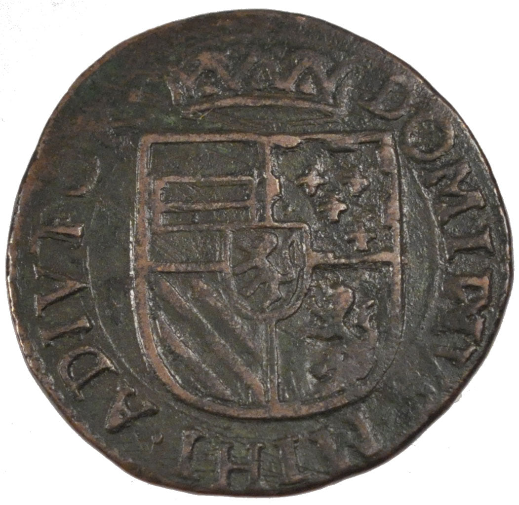 FRANCE, Liard, 1588, Arras, AU(55-58), Copper, Boudeau #1983, 5.05