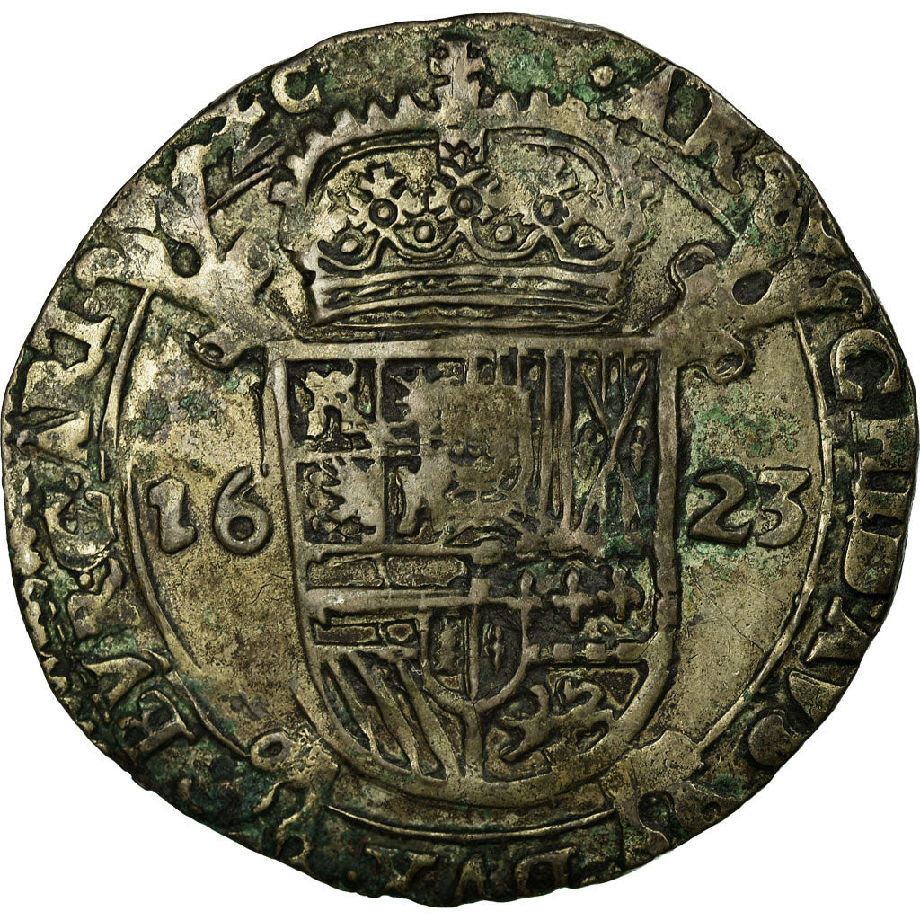 Coin, Spanish Netherlands, Artois, Escalin, 1623, Arras, AU(50-53), Silver