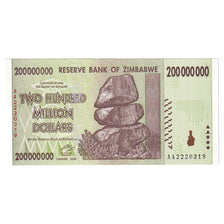 Billet, Zimbabwe, 200 Million Dollars, 2008, NEUF