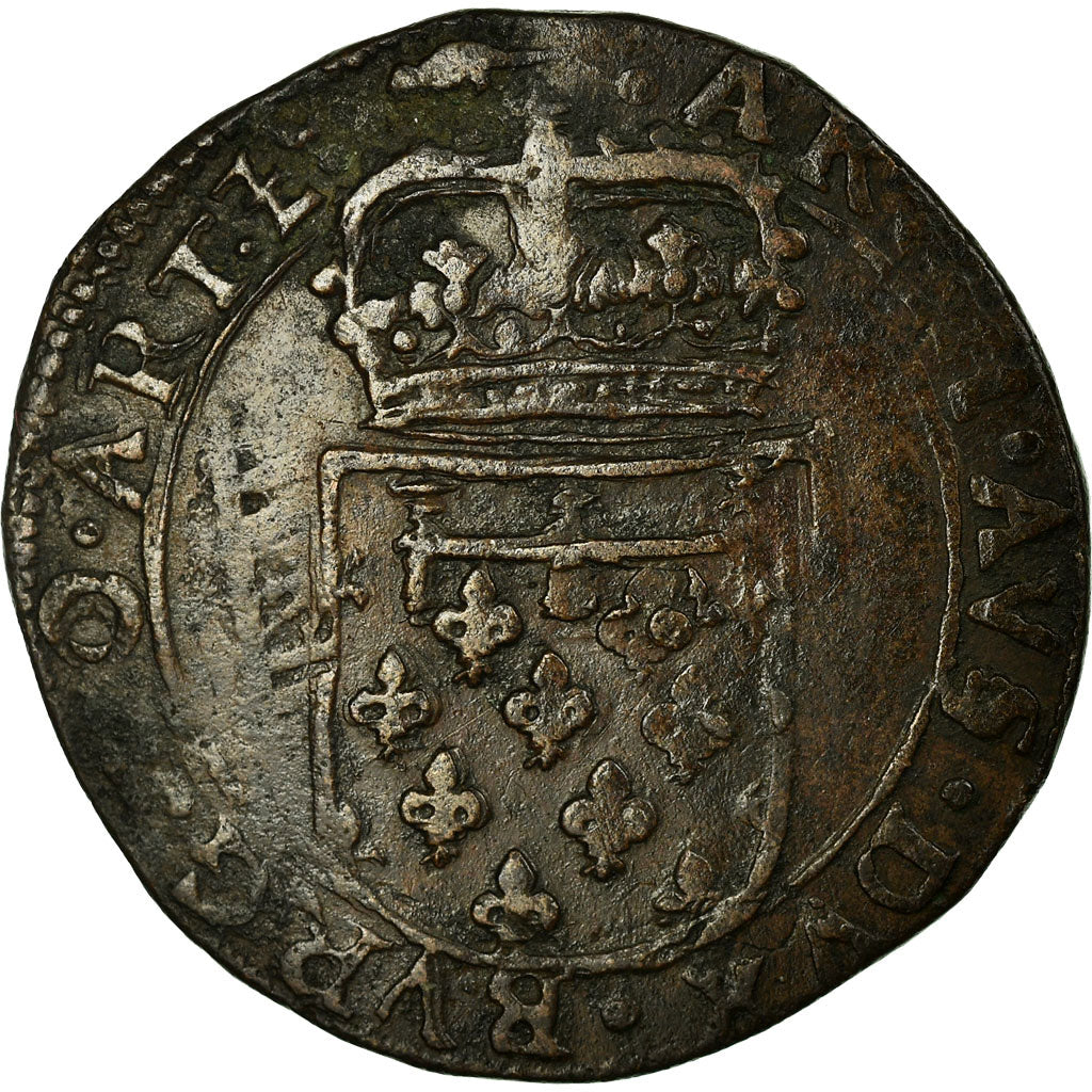 Coin, Spanish Netherlands, Artois, Liard, 1637, Arras, AU(50-53), Copper