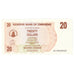 Geldschein, Simbabwe, 20 Dollars, 2006, 2006-08-01, KM:40, UNZ
