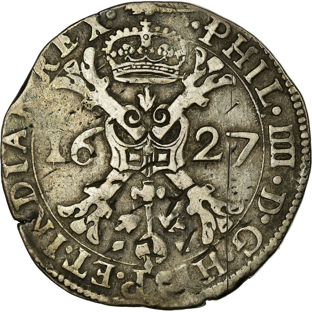 Coin, Spanish Netherlands, Artois, Patagon, 1627, Arras, EF(40-45), Silver