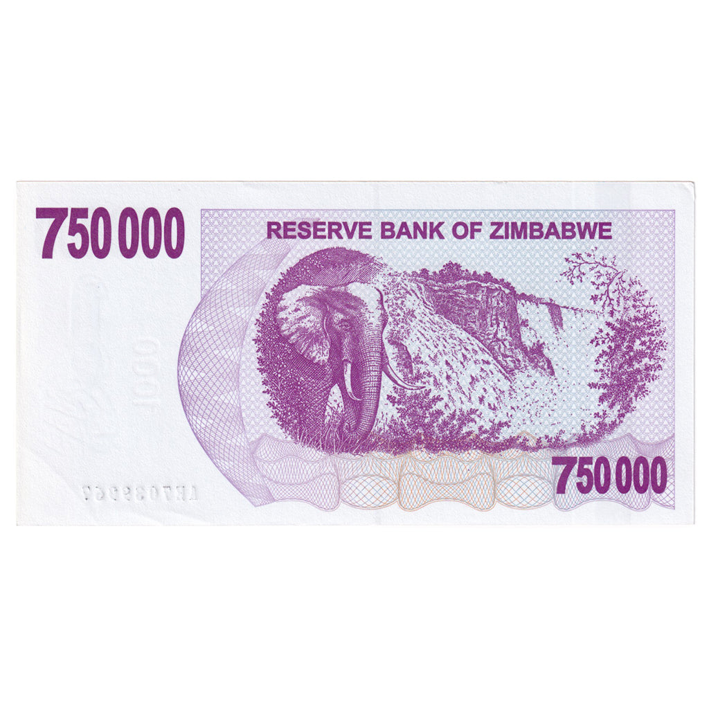 Zimbabwe, 750,000 Dollars, 2006-2008, 2007-12-31, KM:52, UNC(65-70)
