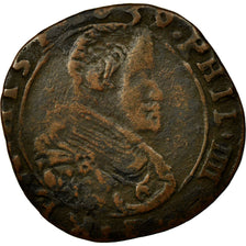 Moneta, Paesi Bassi Spagnoli, Artois, Liard, 1636, Arras, B+, Rame, Boudeau:1989