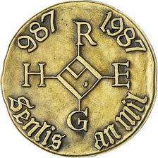France, Médaille, Ville de Senlis, An Mil, 1987, SUP, Gilt Bronze