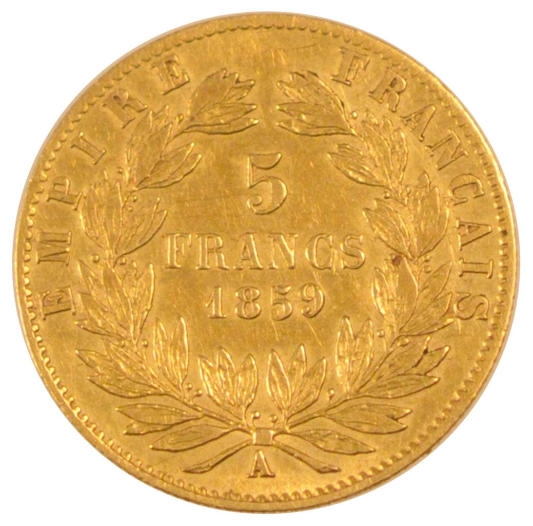 Second Empire, 5 Francs or Napoléon III tête nue grand module