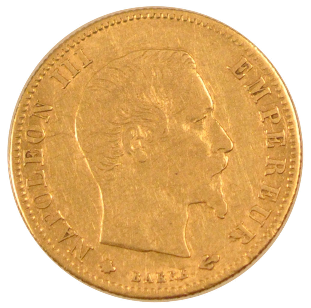 FRANCE, Napoléon III, 5 Francs, 1860, Strasbourg, KM #787.2, VF(30-35), Gold, G.