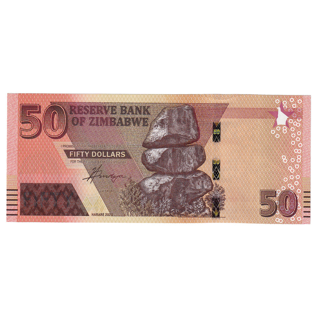 Banconote, Zimbabwe, 50 Dollars, 2020, FDS