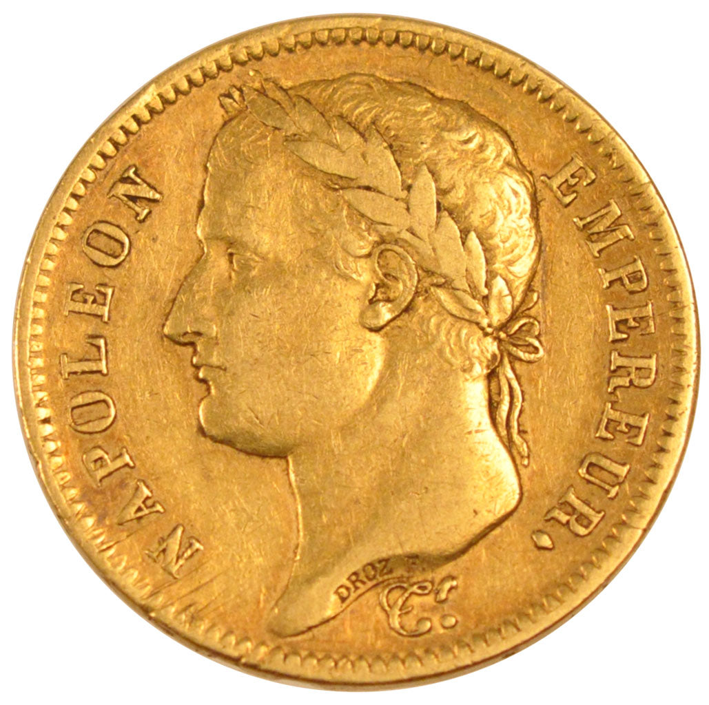 FRANCE, Napoléon I, 40 Francs, 1811, Paris, KM #696.1, AU(50-53), Gold, Gadoury
