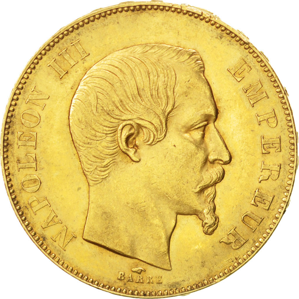 FRANCE, Napoléon III, 50 Francs, 1855, Paris, KM #785.1, MS(60-62), Gold, Gadour
