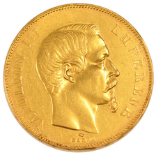 FRANCE, Napoléon III, 50 Francs, 1857, Paris, KM #785.1, AU(50-53), Gold, Gadour