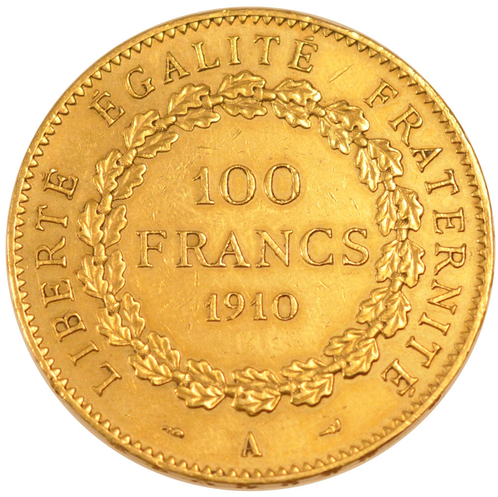FRANCE, 100 Francs, 1910, Paris, AU(50-53), Gold, Gadoury #1137a, 32.22