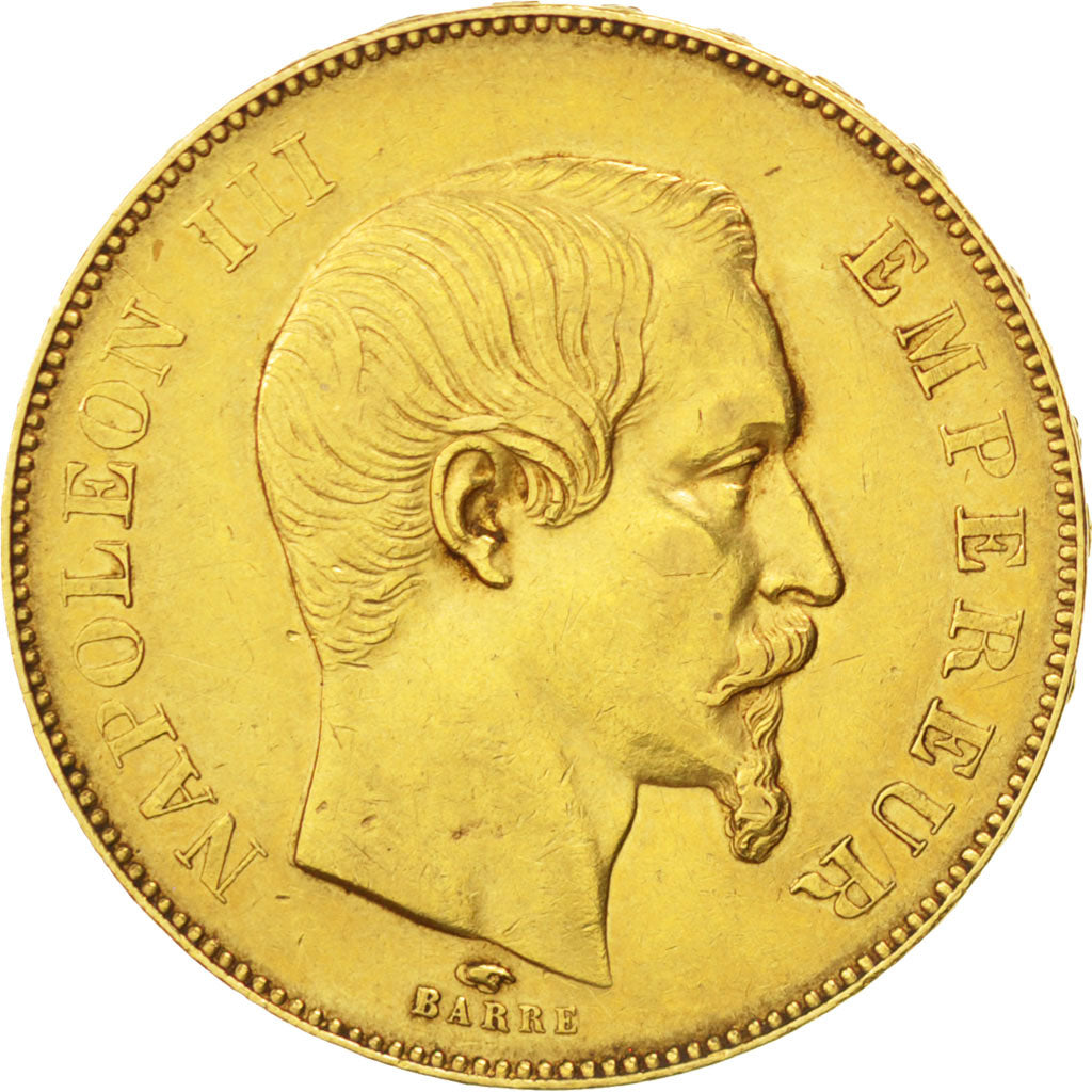 FRANCE, Napoléon III, 50 Francs, 1857, Paris, KM #785.1, EF(40-45), Gold, Gadour