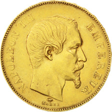 FRANCE, Napoléon III, 50 Francs, 1857, Paris, KM #785.1, EF(40-45), Gold, Gadour