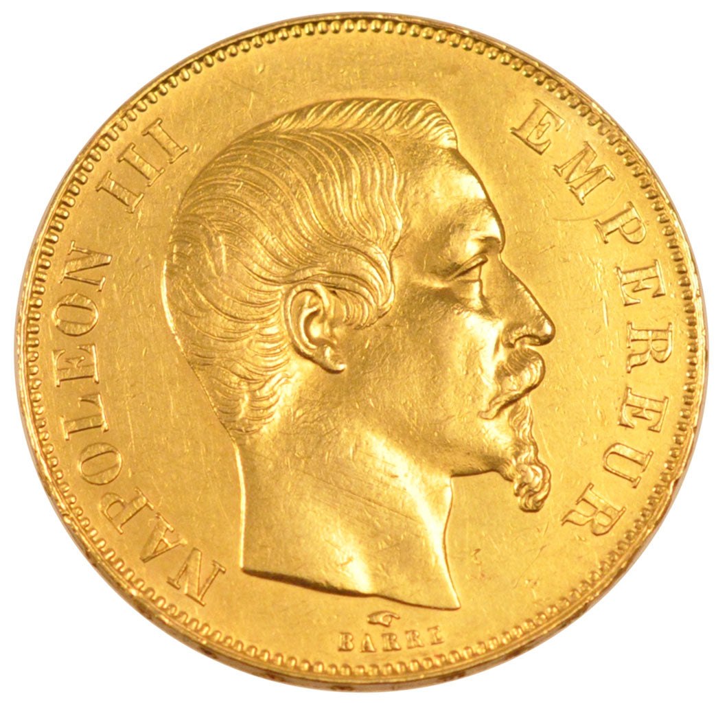 FRANCE, Napoléon III, 50 Francs, 1857, Paris, KM #785.1, AU(55-58), Gold, Gadour