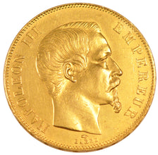 FRANCE, Napoléon III, 50 Francs, 1857, Paris, KM #785.1, AU(55-58), Gold, Gadour