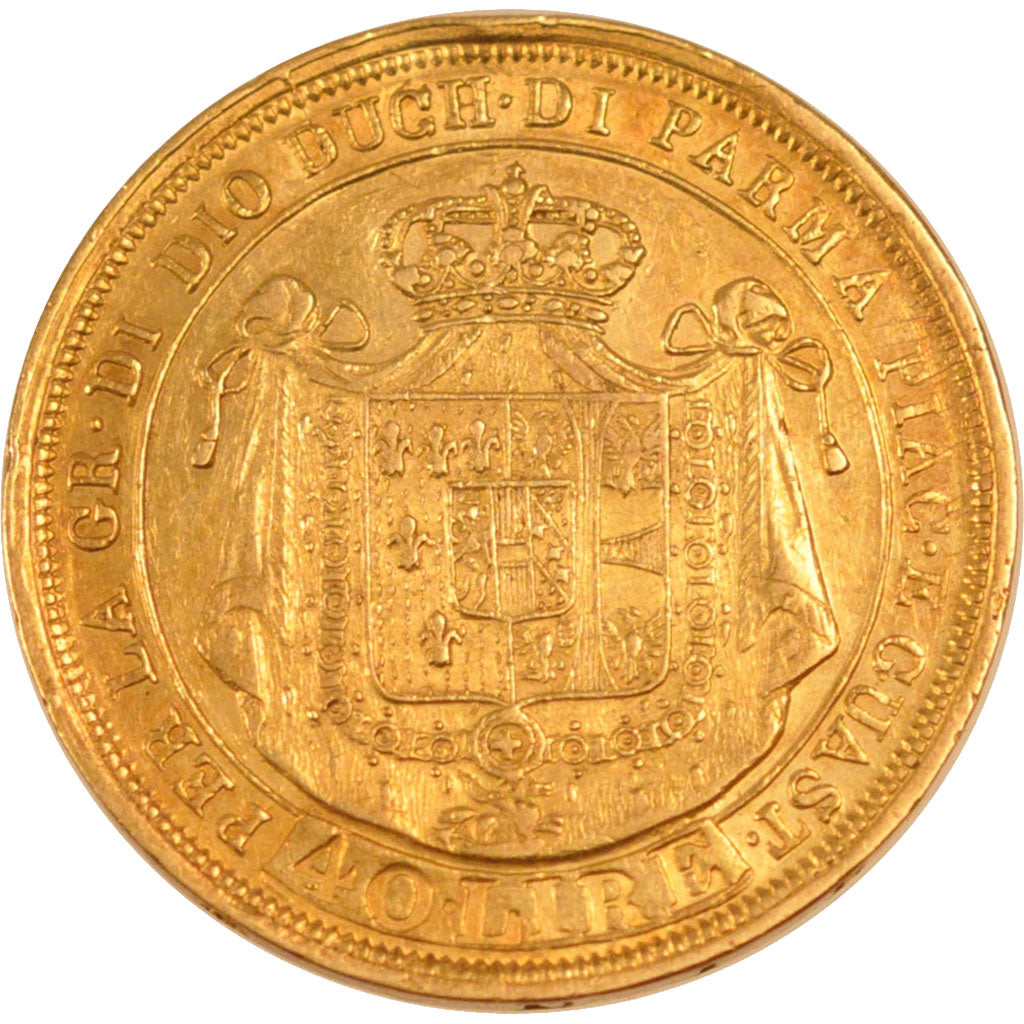 Coin, ITALIAN STATES, PARMA, Maria Luigia, 40 Lire, 1815, Parma, AU(50-53)