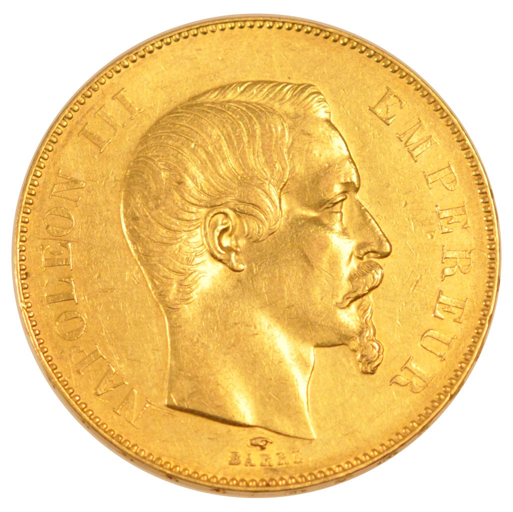 FRANCE, Napoléon III, 50 Francs, 1857, Paris, KM #785.1, AU(50-53), Gold, Gadour