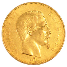 FRANCE, Napoléon III, 50 Francs, 1857, Paris, KM #785.1, AU(50-53), Gold, Gadour