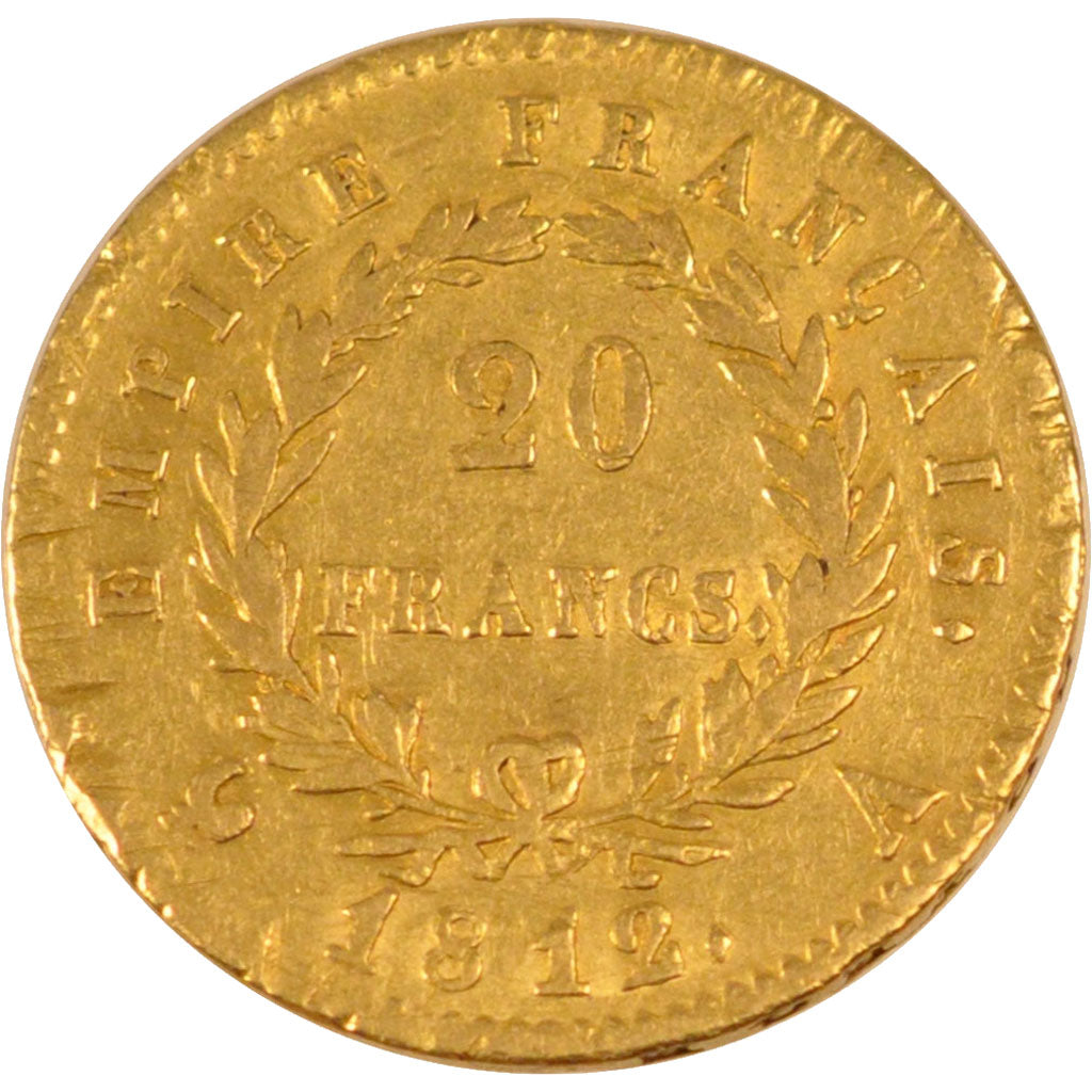 Moneda, Francia, Napoléon I, 20 Francs, 1812, Paris, MBC, Oro, Gadoury:1025
