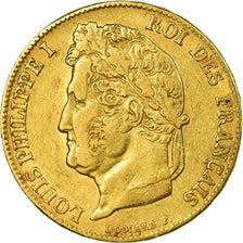 Moneda, Francia, Louis-Philippe, 20 Francs, 1839, Paris, MBC, Oro, Gadoury:1031