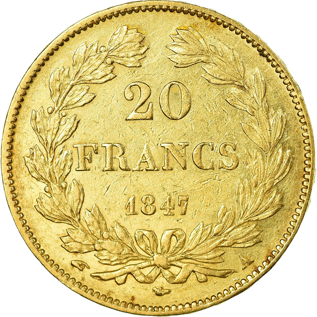 Coin, France, Louis-Philippe, 20 Francs, 1847, Paris, EF(40-45), Gold