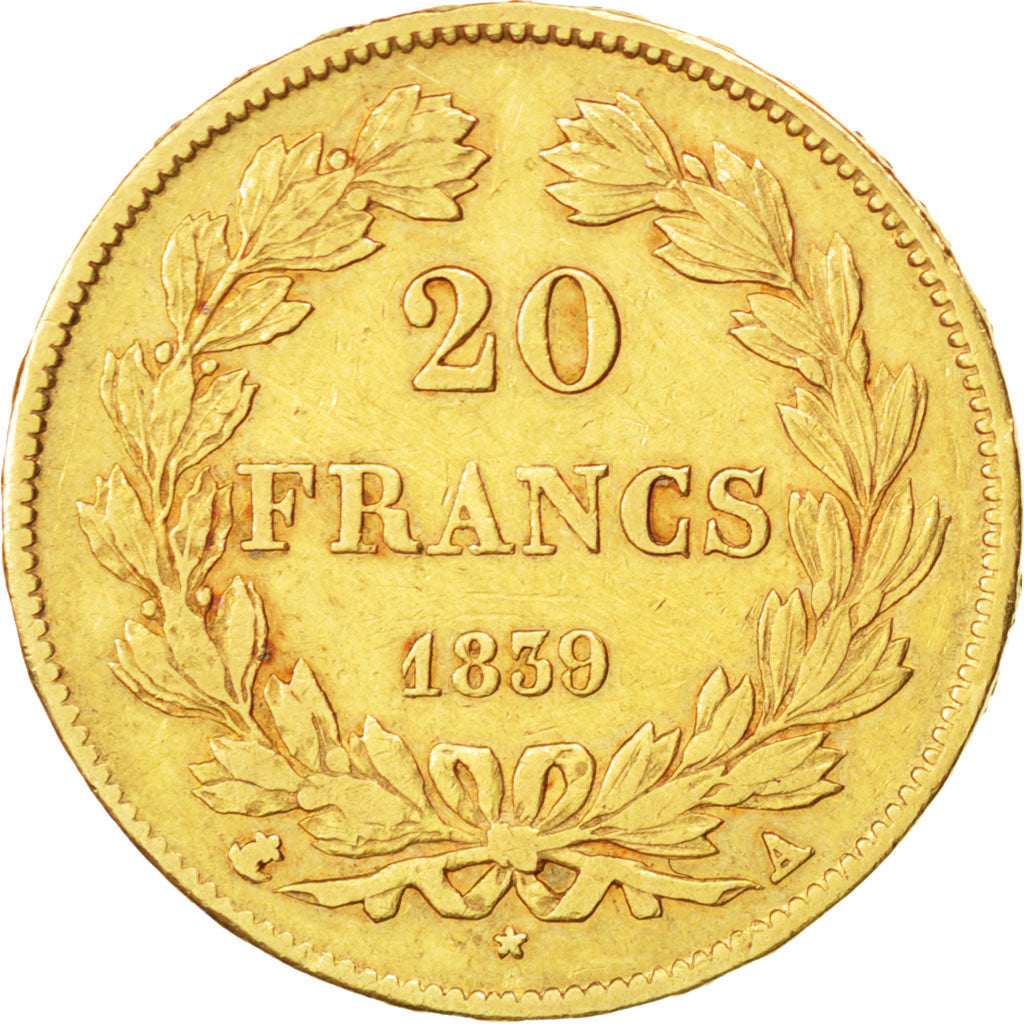 Monnaie, France, Louis-Philippe, 20 Francs, 1839, Paris, TTB, Or, Gadoury:1031