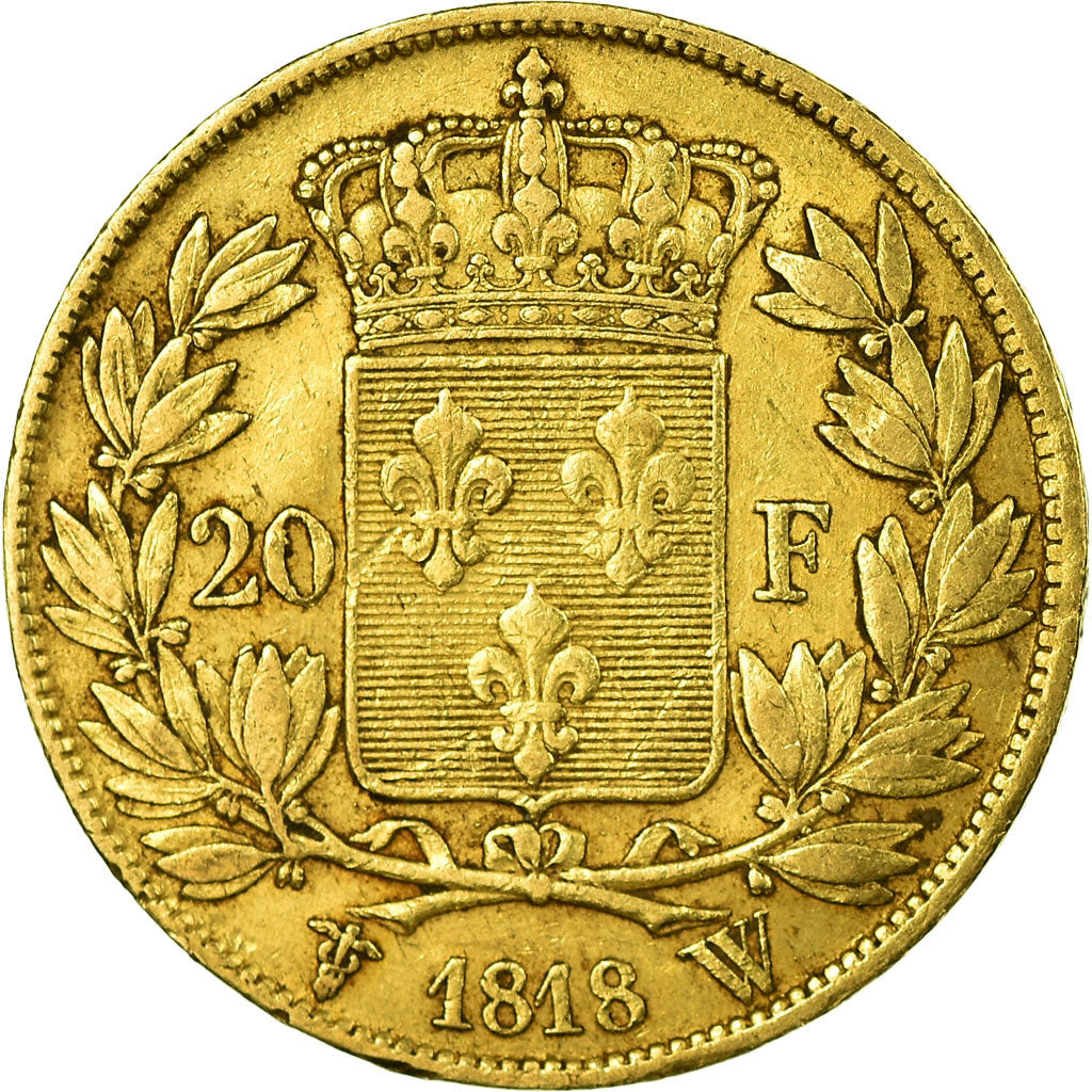 Coin, France, Louis XVIII, Louis XVIII, 20 Francs, 1818, Lille, EF(40-45), Gold
