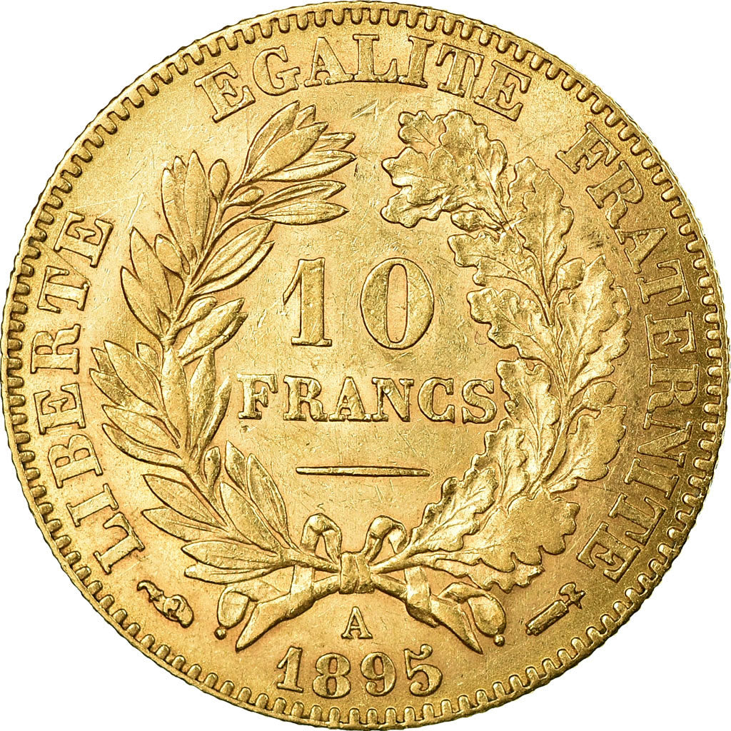 Coin, France, Cérès, 10 Francs, 1895, Paris, AU(50-53), Gold, Gadoury:1016