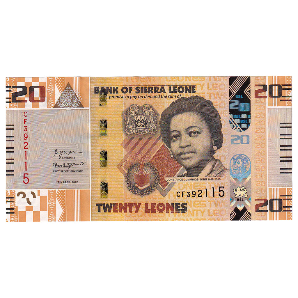 Banknote, Sierra Leone, 20 Leones, 2022, 2022-04-27, UNC(65-70)
