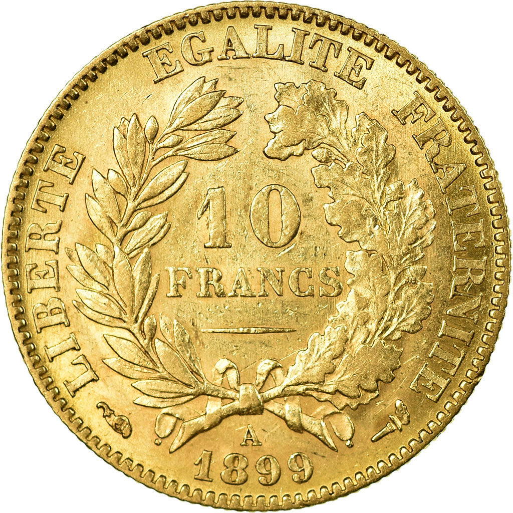 Munten, Frankrijk, Cérès, 10 Francs, 1899, Paris, PR, Goud, Gadoury:1016