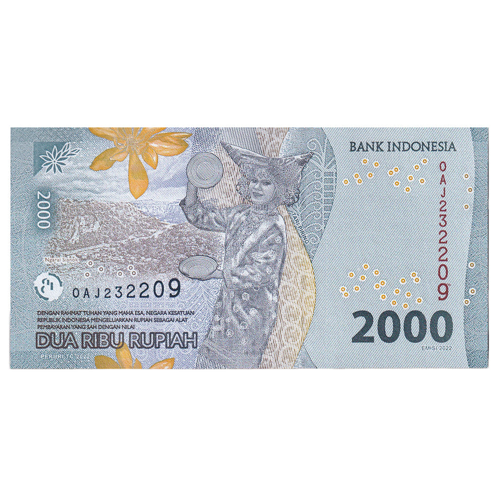 Nota, Indonésia, 2000 Rupiah, 2022, UNC(65-70)