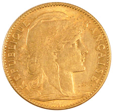 FRANCE, Marianne, 10 Francs, 1908, Paris, KM #846, EF(40-45), Gold, Gadoury...