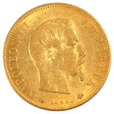 FRANCE, Napoléon III, 10 Francs, 1859, Paris, KM #784.3, AU(50-53), Gold, Gadour