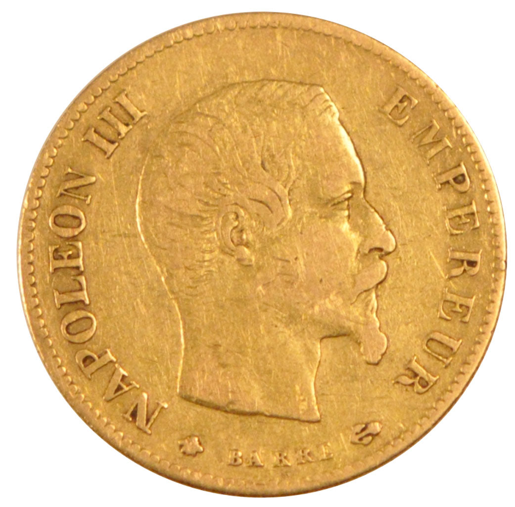 FRANCE, Napoléon III, 10 Francs, 1859, Strasbourg, KM #784.4, VF(30-35), Gold, G