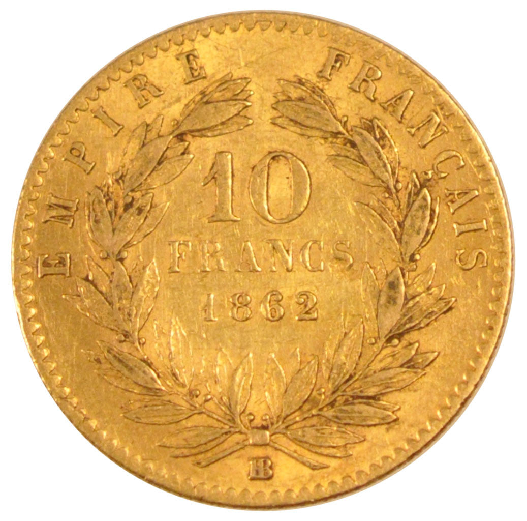Francia, Napoleon III, Napoléon III, 10 Francs, 1862, Strasbourg, BB+, Oro,...