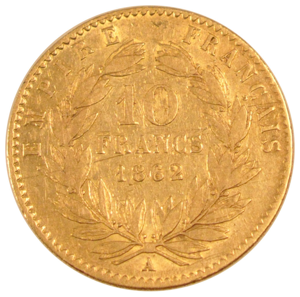 Francia, Napoleon III, Napoléon III, 10 Francs, 1862, Paris, BB, Oro, Gadour...