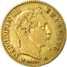 Moneda, Francia, Napoleon III, Napoléon III, 10 Francs, 1863, Paris, MBC, Oro
