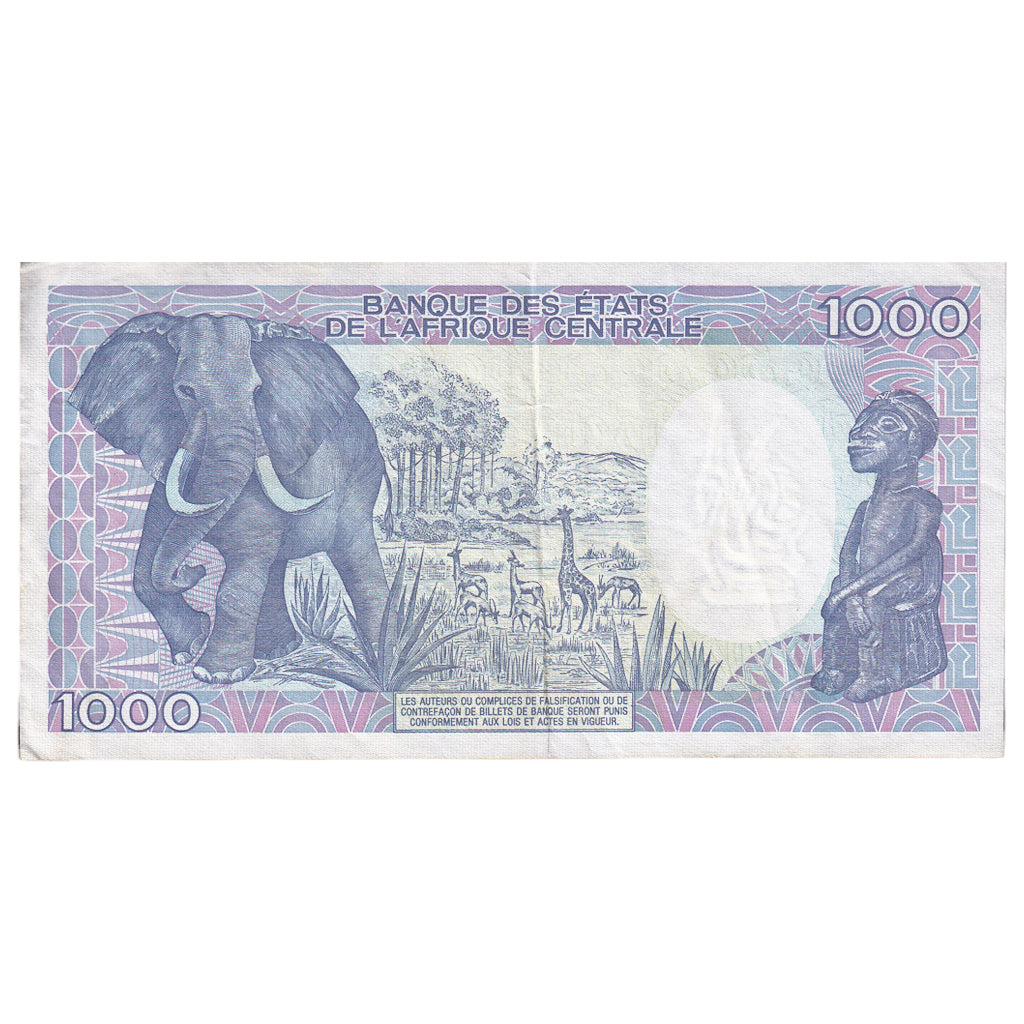 Banknote, Cameroon, 1000 Francs, 1992, 1992-01-01, KM:26a, EF(40-45)