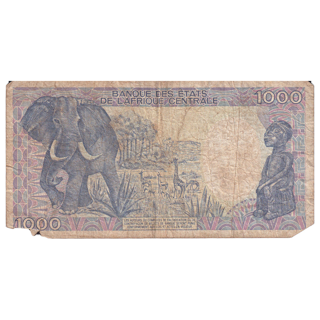 Banknote, Cameroon, 1000 Francs, 1990, 1990-01-01, KM:26a, VF(20-25)