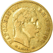 Moneda, Francia, Napoleon III, Napoléon III, 10 Francs, 1864, Paris, MBC, Oro